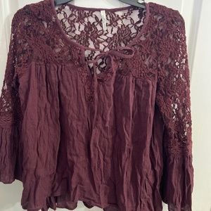 Lace maroon top